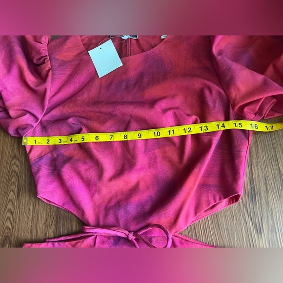 Rhode Chiara Dress Size 6 Lovers Lane Red Cutout Long Sleeve NWT Ruffle Hem - Picture 7 of 8